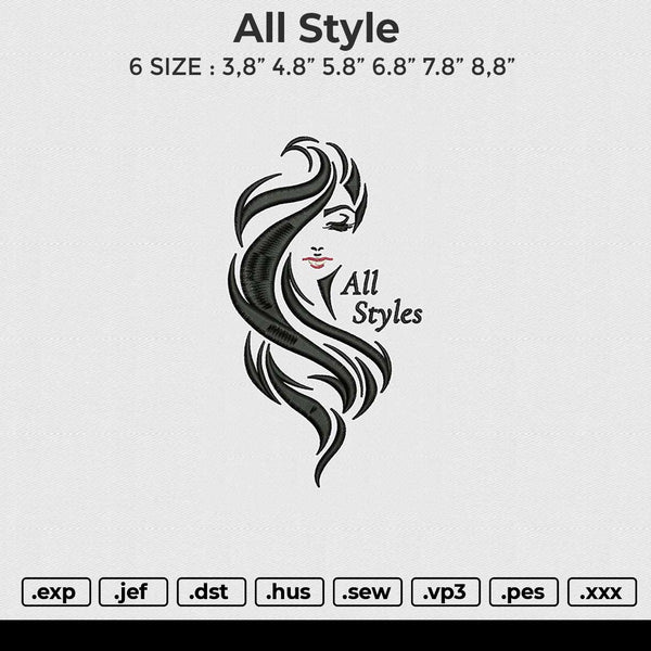 All Style Embroidery File 6 size