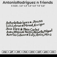 AntonioRodriguez n friends Embroidery File 6 sizes