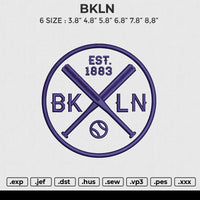 BKLN Embroidery File 6 size