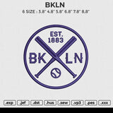 BKLN Embroidery File 6 size