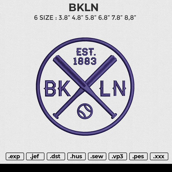 BKLN Embroidery File 6 size