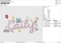 Caily Embroidery File 6 sizes