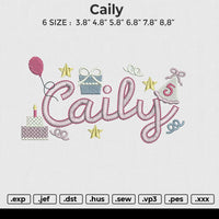 Caily Embroidery File 6 sizes