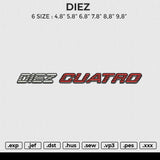DIEZ Embroidery File 6 size