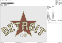 Detroit 1919 Embroidery File 6 size