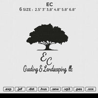 EC Embroidery File 6 sizes