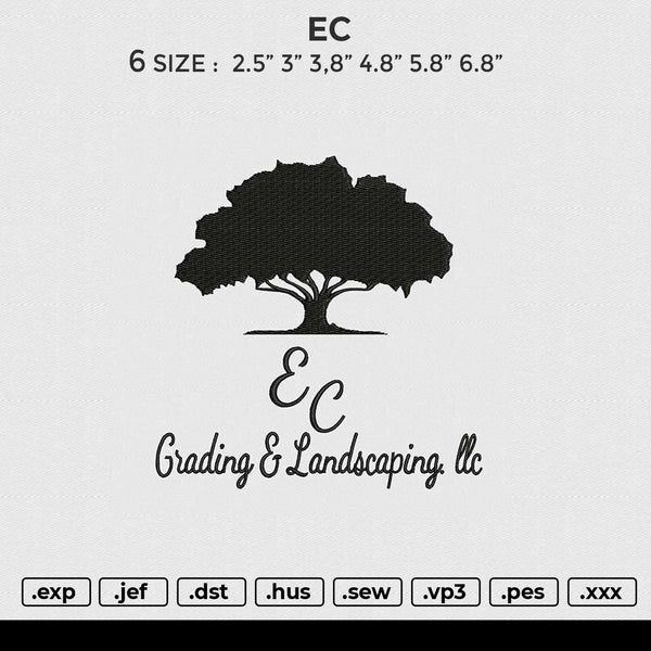 EC Embroidery File 6 sizes