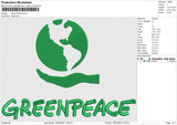 Green Peace Embroidery File 6 size