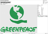 Green Peace Embroidery File 6 size