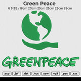 Green Peace Embroidery File 6 size