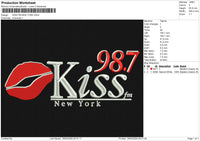KISS FM NEW YORK Embroidery File 6 size