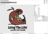 LIVING THE LIFE APPLE Embroidery File