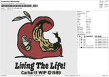 LIVING THE LIFE APPLE Embroidery File