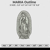 MARIA Outline Embroidery File 6 size