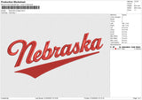 Nebraska College Embroidery File 6 size