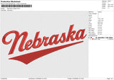 Nebraska College Embroidery File 6 size
