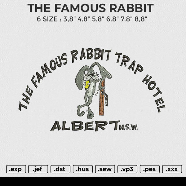 THE FAMOUS RABBIT Embroidery File 6 size