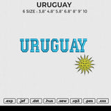 URUGUAY Embroidery File 6 size