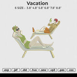 Vacation Embroidery File 6 size